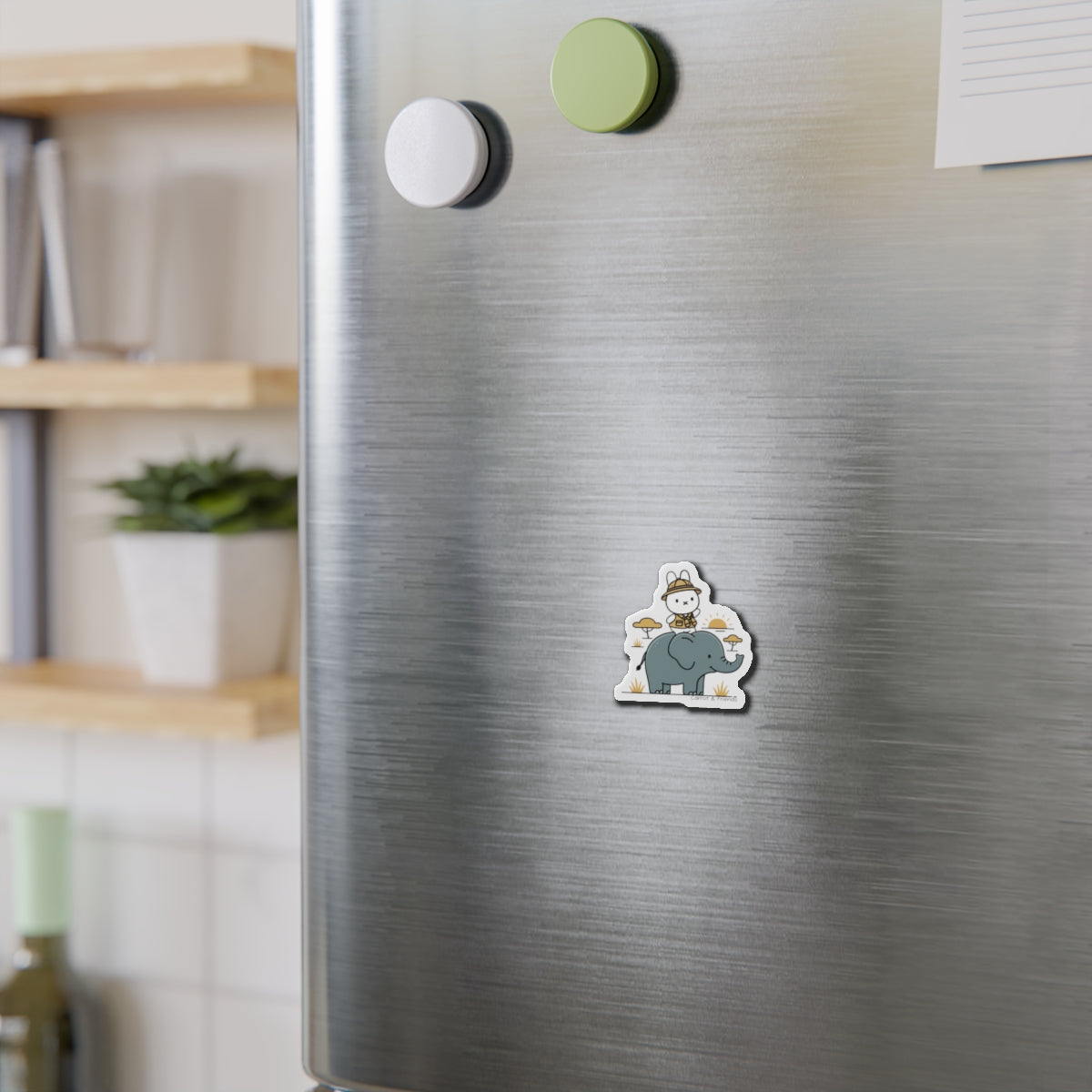 Safari Miffy on Elephant Magnet — Cute Animal Fridge Sticker