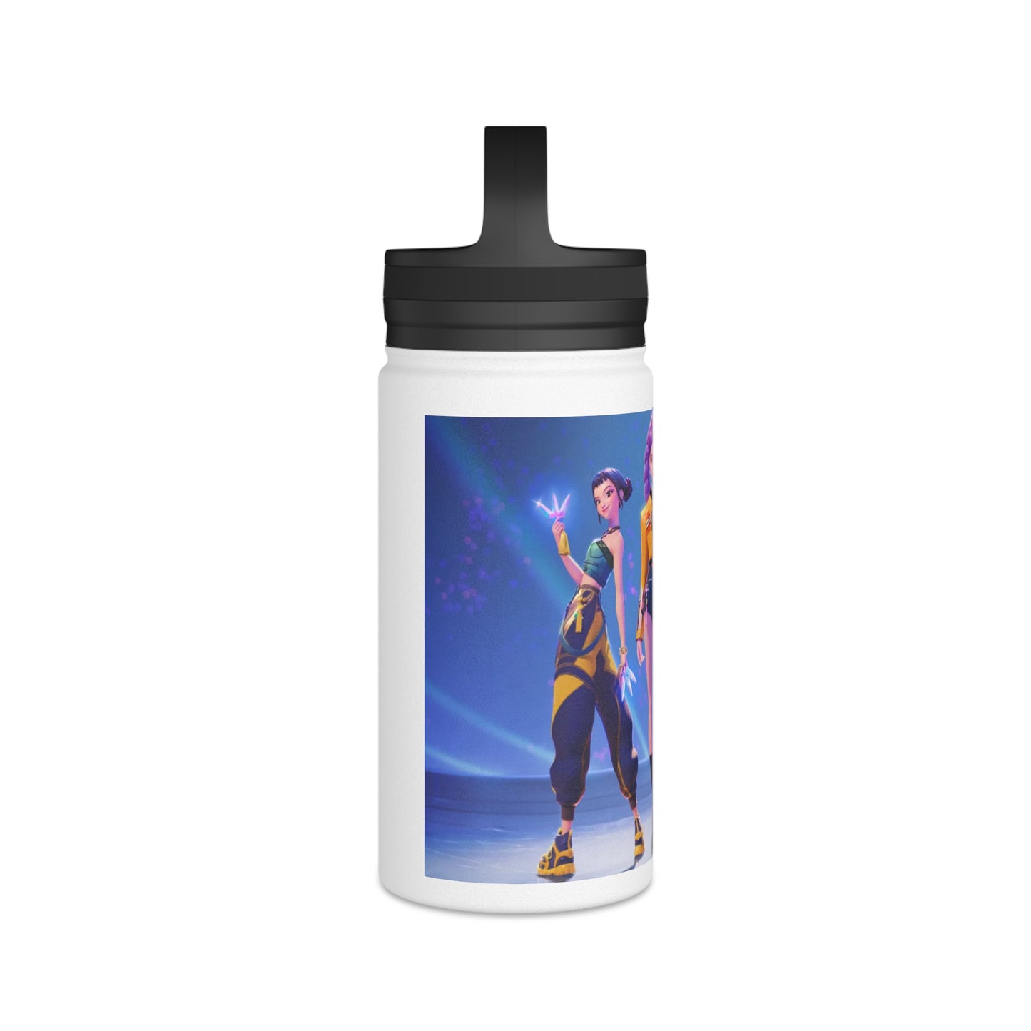 K-Pop Hunters Huntrix Stainless Steel Water Bottle — Handle Lid, Concert Vibe