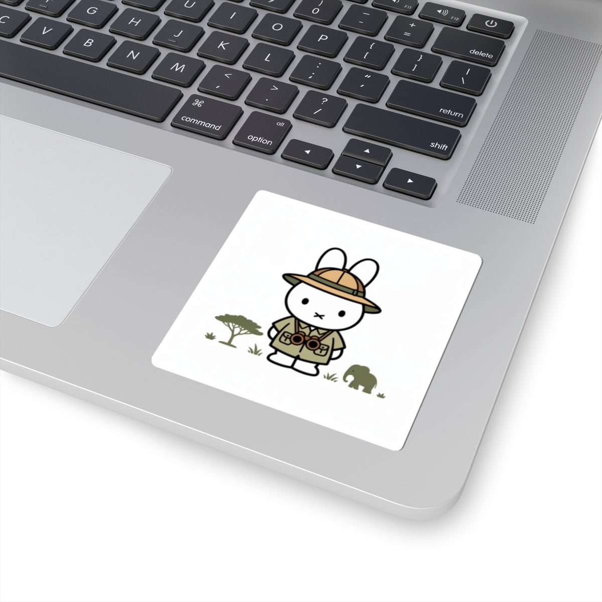 Safari Bunny Sticker — Cute Explorer Kiss-Cut Decal