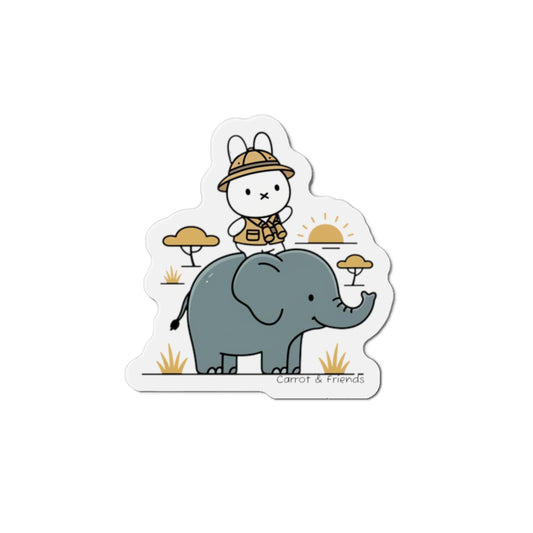 Safari Miffy on Elephant Magnet — Cute Animal Fridge Sticker