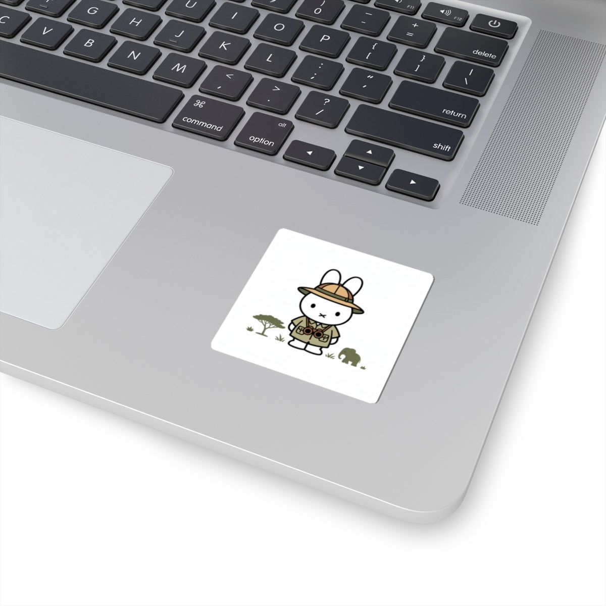 Safari Bunny Sticker — Cute Explorer Kiss-Cut Decal