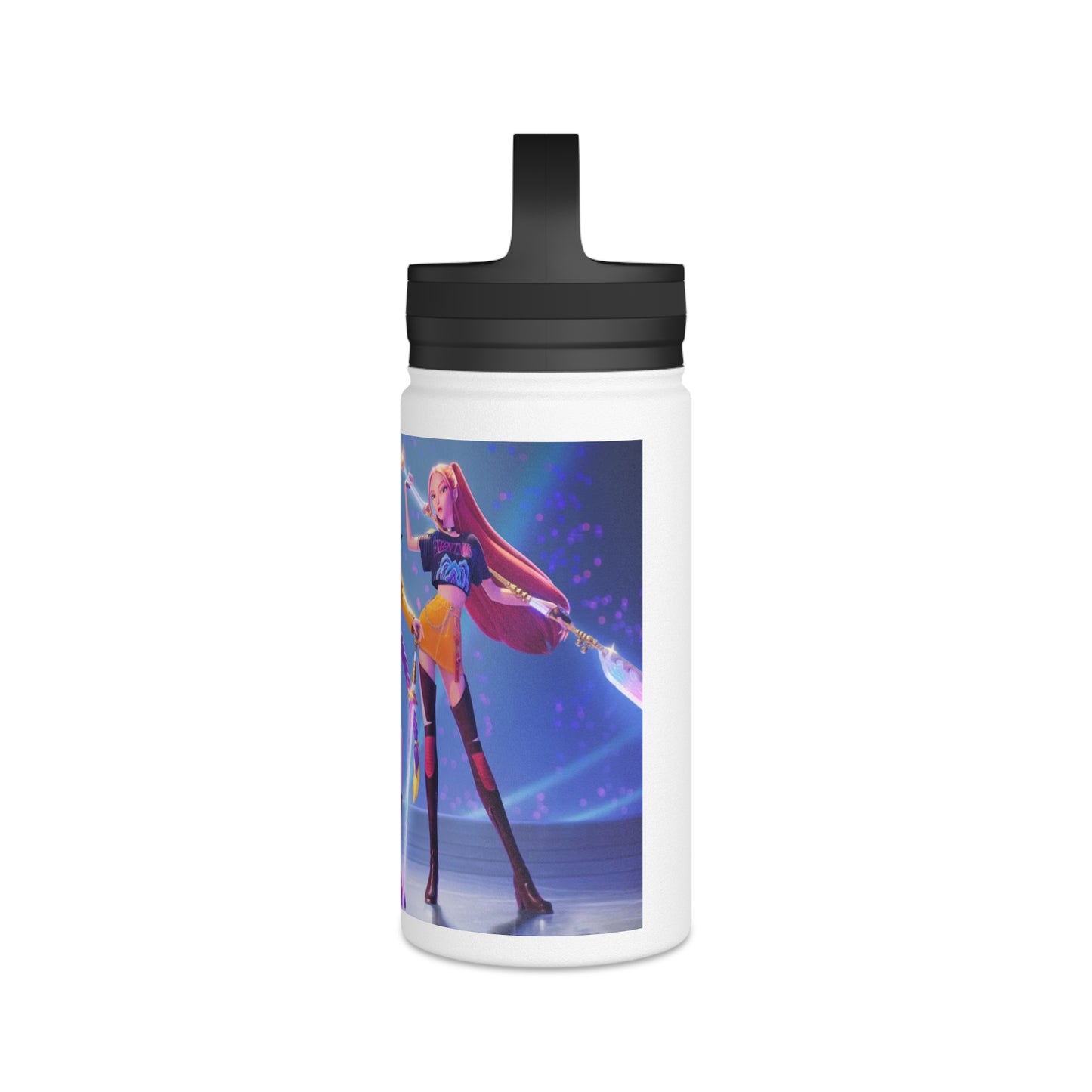 K-Pop Hunters Huntrix Stainless Steel Water Bottle — Handle Lid, Concert Vibe