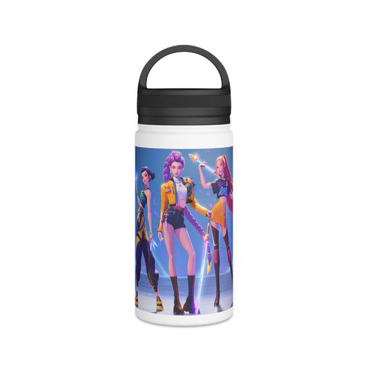 K-Pop Hunters Huntrix Stainless Steel Water Bottle — Handle Lid, Concert Vibe